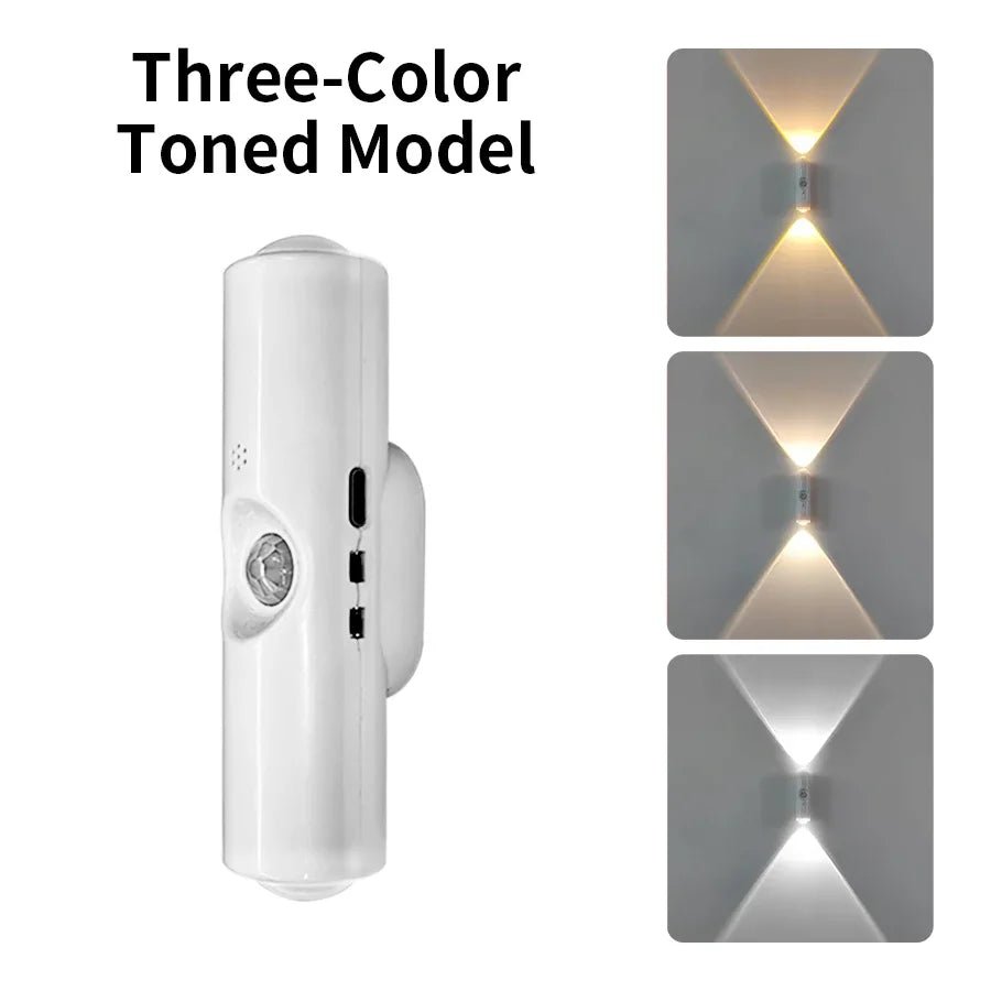 Motion Sensor Night Light 7 Color Change LED Wireless Wall Lamp Magnetic Rechargeable Spotlight for Bathroom Bedroom Living Room - Clacker