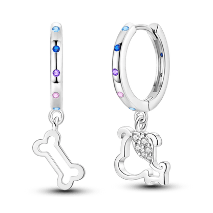 925 Sterling Silver Colored Zirconium Cross Skull Iron Tower Feather Coffee Cup Star Earrings Gift for Women Jewelry Wedding - Clacker