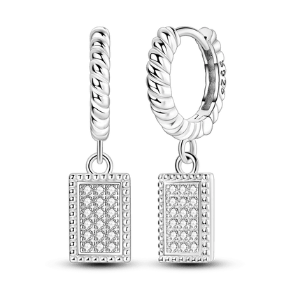 925 Sterling Silver Colored Zirconium Cross Skull Iron Tower Feather Coffee Cup Star Earrings Gift for Women Jewelry Wedding - Clacker
