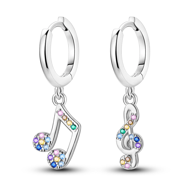 925 Sterling Silver Colored Zirconium Cross Skull Iron Tower Feather Coffee Cup Star Earrings Gift for Women Jewelry Wedding - Clacker