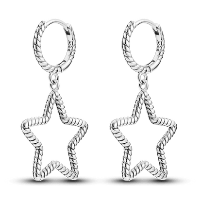 925 Sterling Silver Colored Zirconium Cross Skull Iron Tower Feather Coffee Cup Star Earrings Gift for Women Jewelry Wedding - Clacker