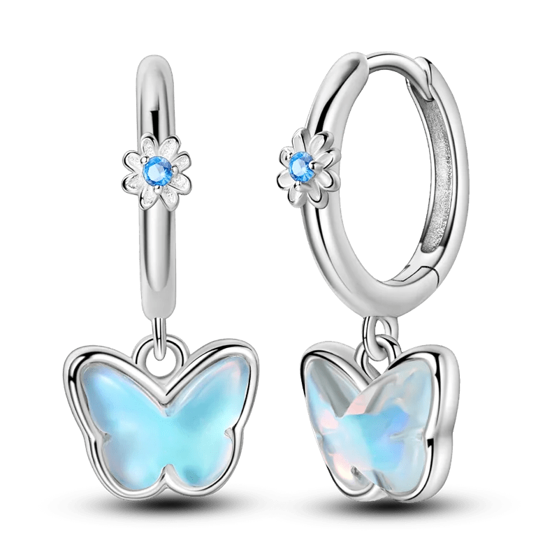 925 Sterling Silver Colored Zirconium Cross Skull Iron Tower Feather Coffee Cup Star Earrings Gift for Women Jewelry Wedding - Clacker
