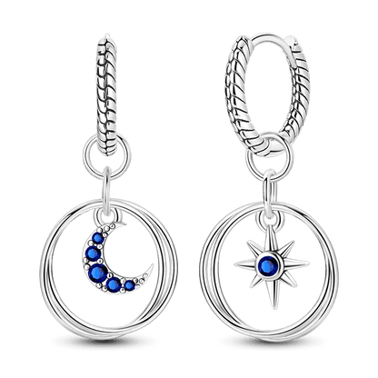 925 Sterling Silver Colored Zirconium Cross Skull Iron Tower Feather Coffee Cup Star Earrings Gift for Women Jewelry Wedding - Clacker