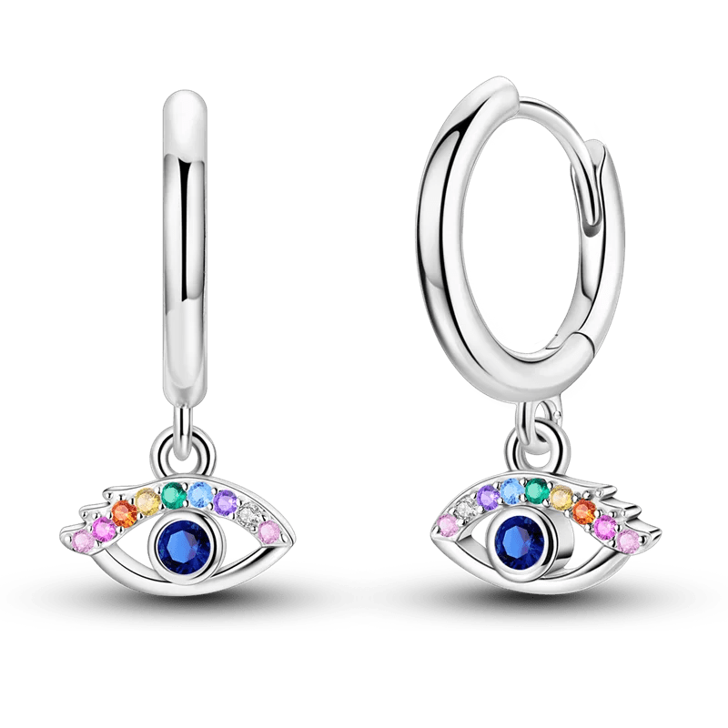 925 Sterling Silver Colored Zirconium Cross Skull Iron Tower Feather Coffee Cup Star Earrings Gift for Women Jewelry Wedding - Clacker