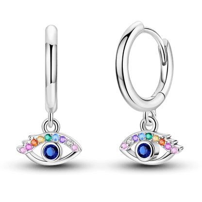 925 Sterling Silver Colored Zirconium Cross Skull Iron Tower Feather Coffee Cup Star Earrings Gift for Women Jewelry Wedding - Clacker
