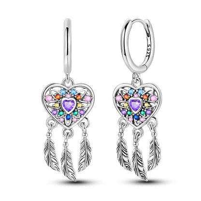 925 Sterling Silver Colored Zirconium Cross Skull Iron Tower Feather Coffee Cup Star Earrings Gift for Women Jewelry Wedding
