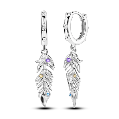 925 Sterling Silver Colored Zirconium Cross Skull Iron Tower Feather Coffee Cup Star Earrings Gift for Women Jewelry Wedding