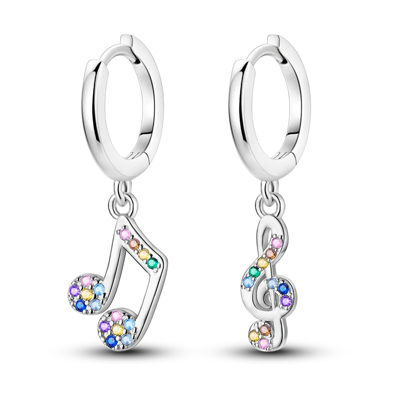 925 Sterling Silver Colored Zirconium Cross Skull Iron Tower Feather Coffee Cup Star Earrings Gift for Women Jewelry Wedding