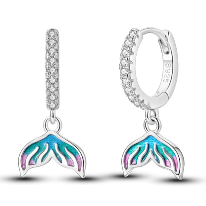925 Sterling Silver Colored Zirconium Cross Skull Iron Tower Feather Coffee Cup Star Earrings Gift for Women Jewelry Wedding