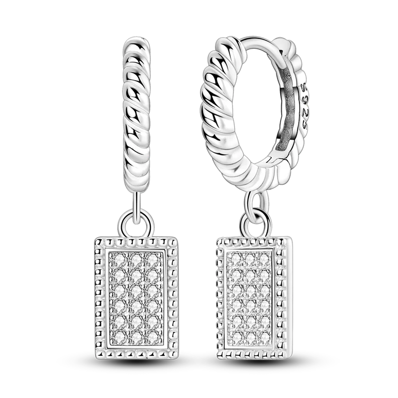 925 Sterling Silver Colored Zirconium Cross Skull Iron Tower Feather Coffee Cup Star Earrings Gift for Women Jewelry Wedding