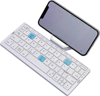 Clavier Bluetooth Pliable – Compatible iPhone, iPad, Android & PC | Ultra-Portable avec Support Intégré - Clacker