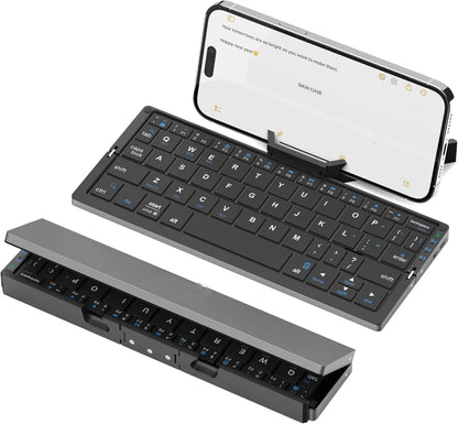 Clavier Bluetooth Pliable – Compatible iPhone, iPad, Android & PC | Ultra-Portable avec Support Intégré - Clacker