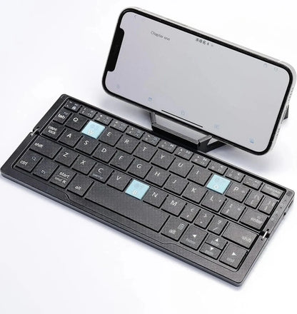 Clavier Bluetooth Pliable – Compatible iPhone, iPad, Android & PC | Ultra-Portable avec Support Intégré - Clacker
