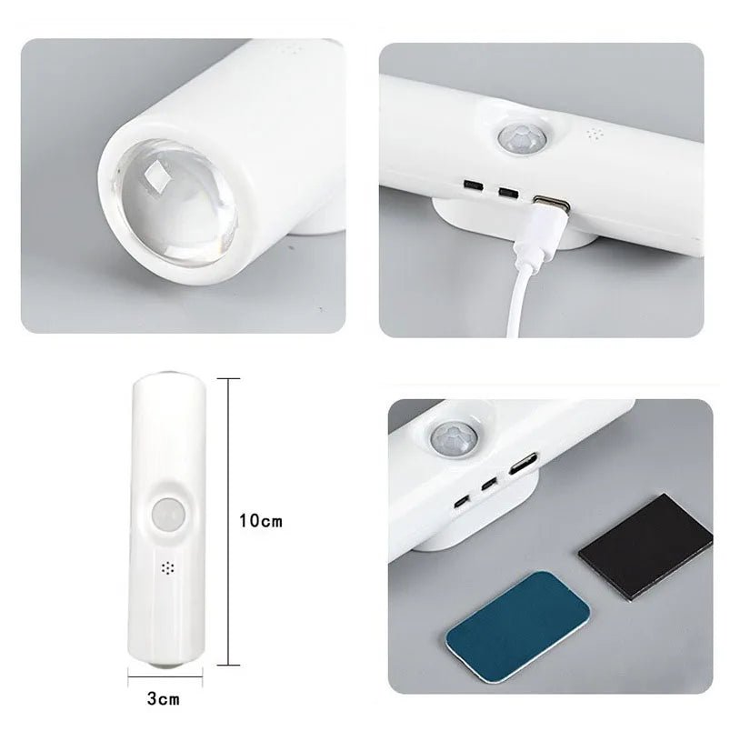Motion Sensor Night Light 7 Color Change LED Wireless Wall Lamp Magnetic Rechargeable Spotlight for Bathroom Bedroom Living Room - Clacker