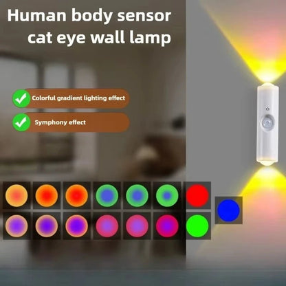 Motion Sensor Night Light 7 Color Change LED Wireless Wall Lamp Magnetic Rechargeable Spotlight for Bathroom Bedroom Living Room - Clacker