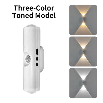 Motion Sensor Night Light 7 Color Change LED Wireless Wall Lamp Magnetic Rechargeable Spotlight for Bathroom Bedroom Living Room - Clacker