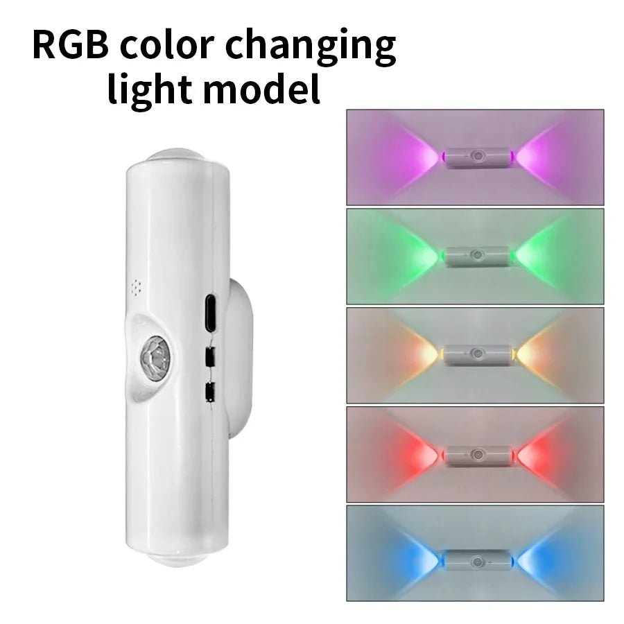 Motion Sensor Night Light 7 Color Change LED Wireless Wall Lamp Magnetic Rechargeable Spotlight for Bathroom Bedroom Living Room - Clacker